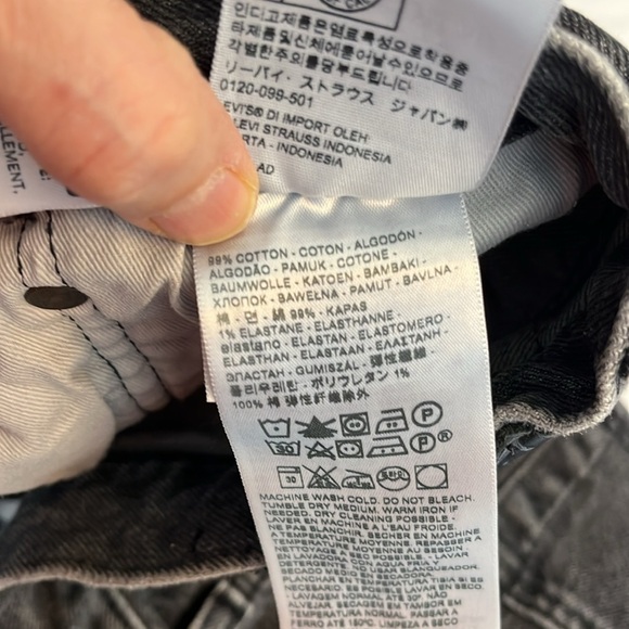 Levi's Premium 501 Tagged Demin Jeans Tapered Warp Stretch Black size 36 - Picture 12 of 14